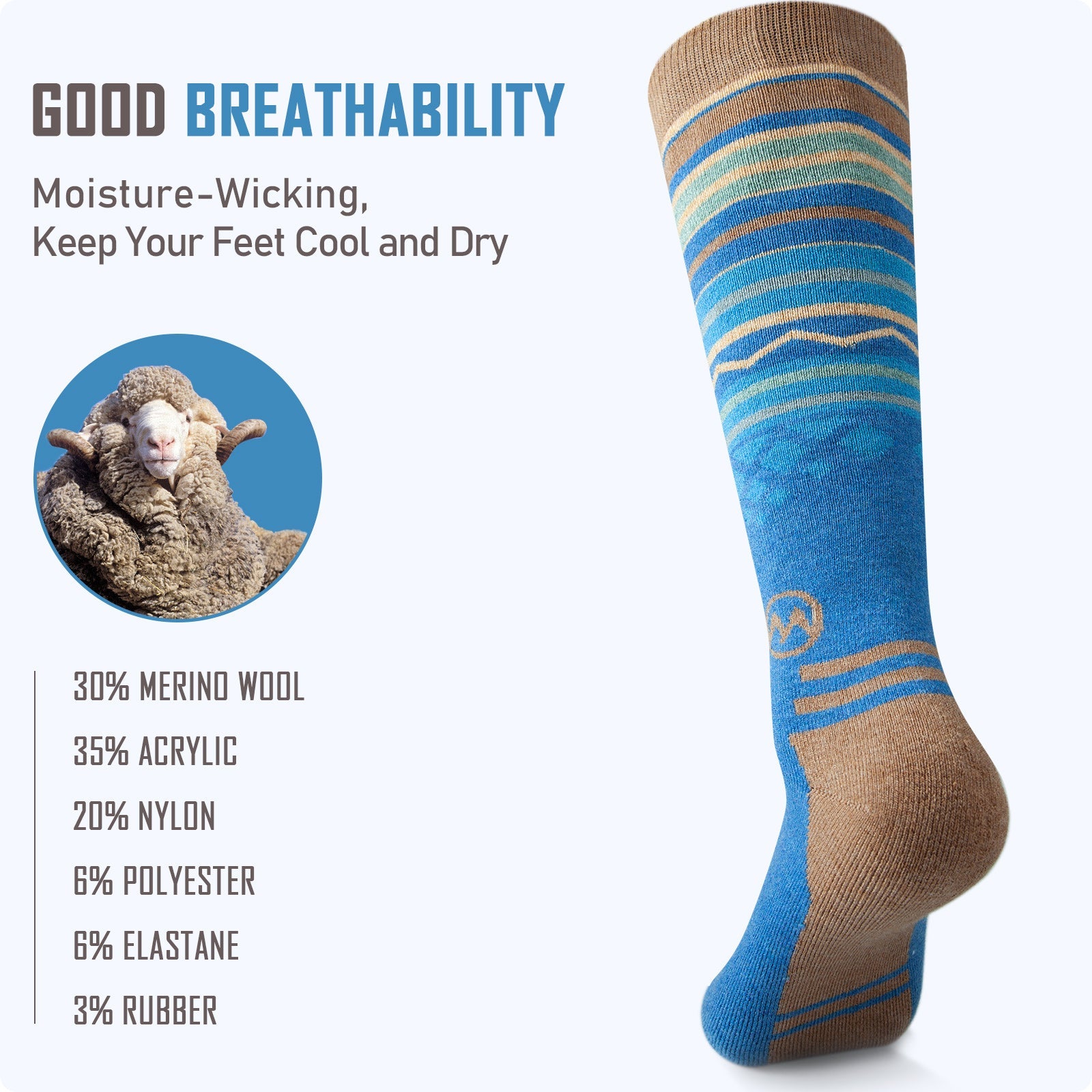 CALZE INVERNALI IN LANA MERINO da adulto (2 paia)