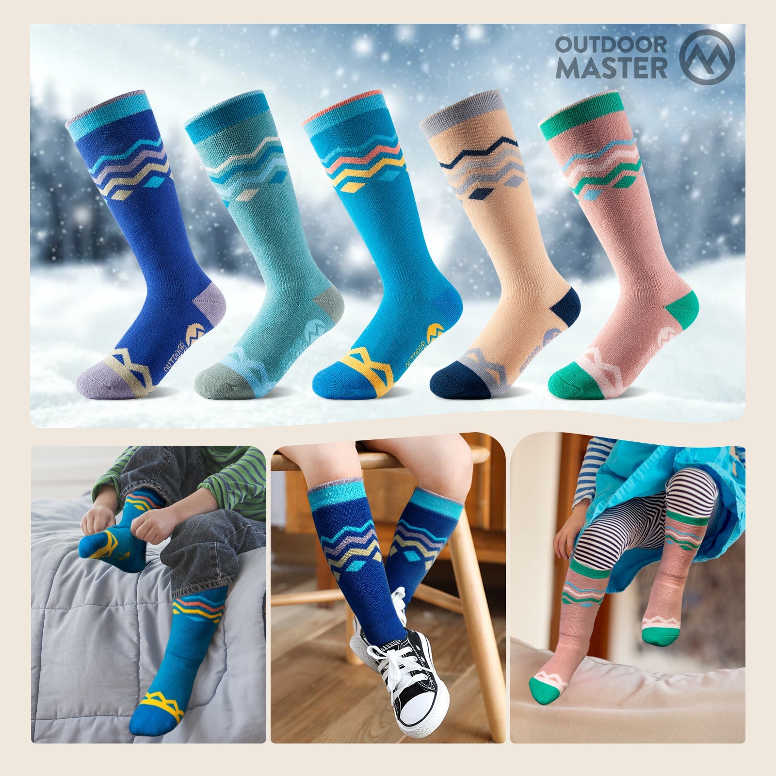 CALZE INVERNALI IN COTONE per bambini (2 paia)