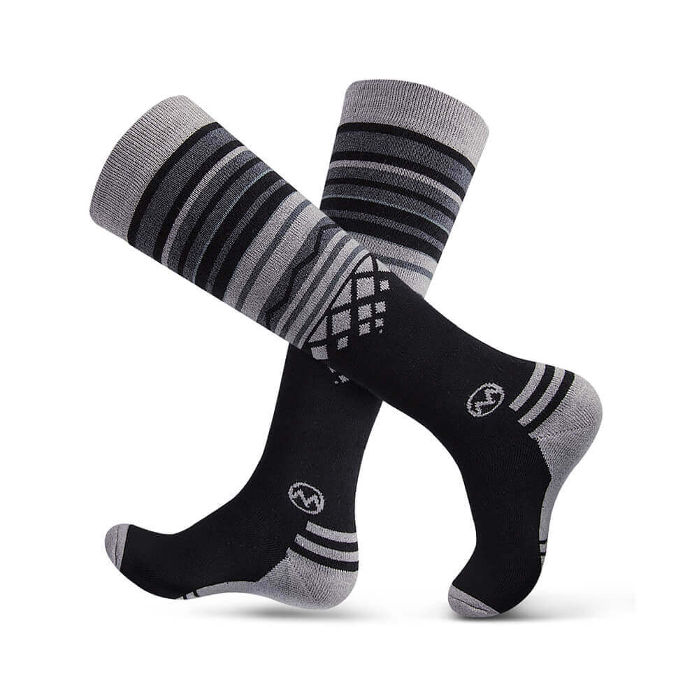 ADULT SKI SOCKS - Two Packs - The Merino Wool Blend OutdoorMasterShop Black Two Packs M/L