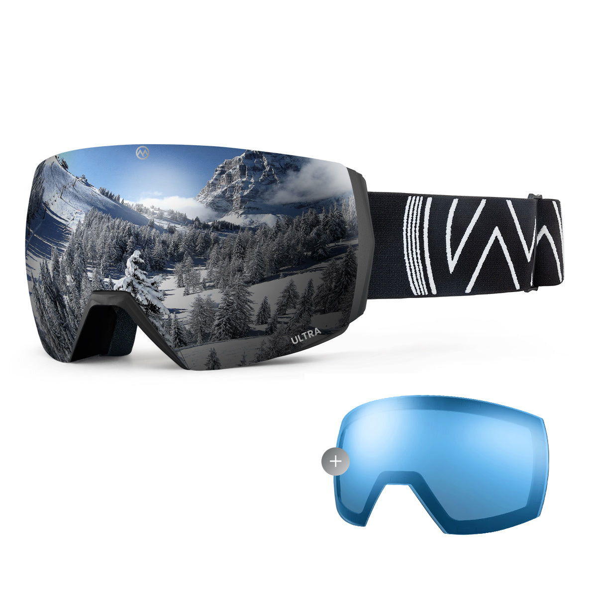 MASCHERA DA SCI ULTRA + LENTE DI RICAMBIO INCLUSA