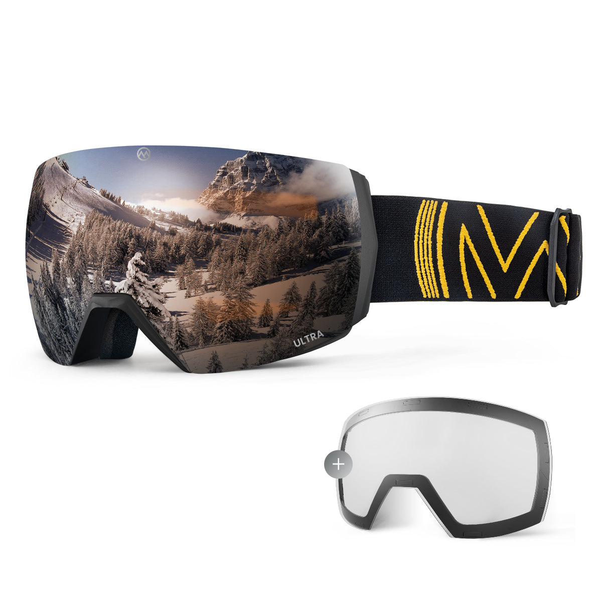MASCHERA DA SCI ULTRA + LENTE DI RICAMBIO INCLUSA