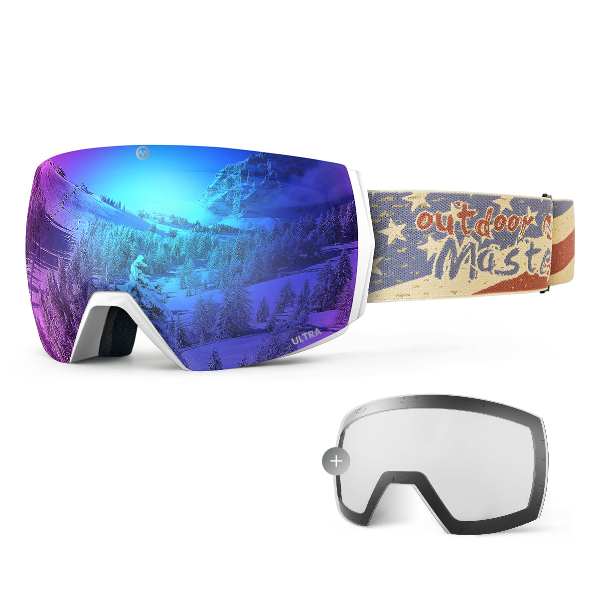 MASCHERA DA SCI ULTRA + LENTE DI RICAMBIO INCLUSA