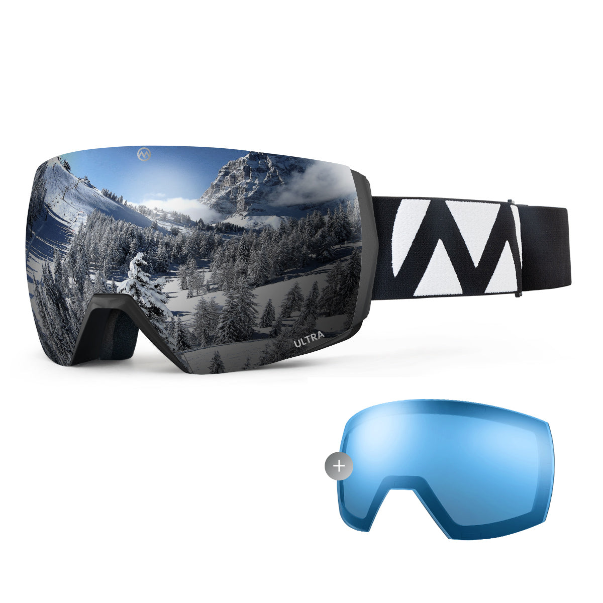 MASCHERA DA SCI ULTRA + LENTE DI RICAMBIO INCLUSA