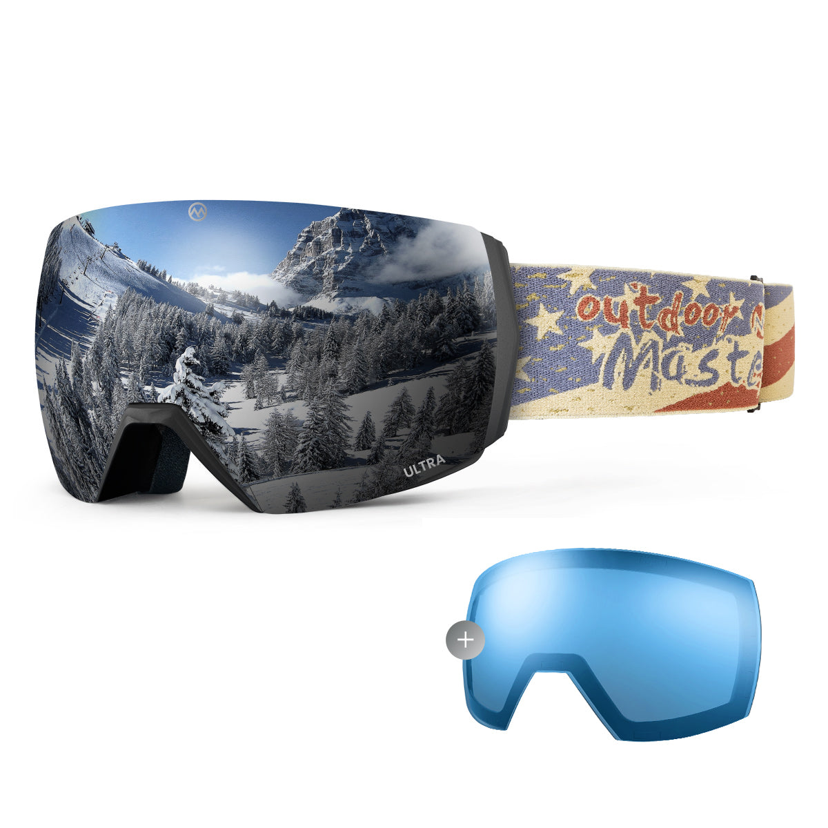 MASCHERA DA SCI ULTRA + LENTE DI RICAMBIO INCLUSA