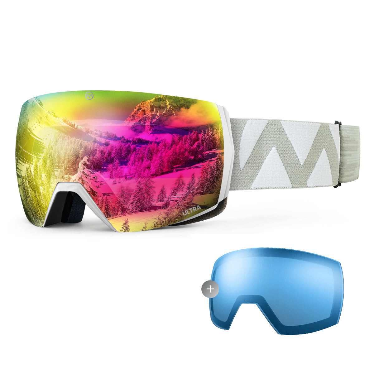 MASCHERA DA SCI ULTRA + LENTE DI RICAMBIO INCLUSA
