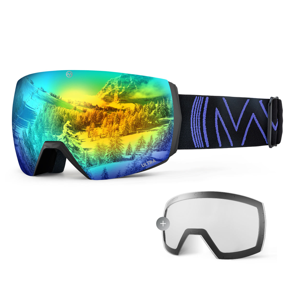MASCHERA DA SCI ULTRA + LENTE DI RICAMBIO INCLUSA