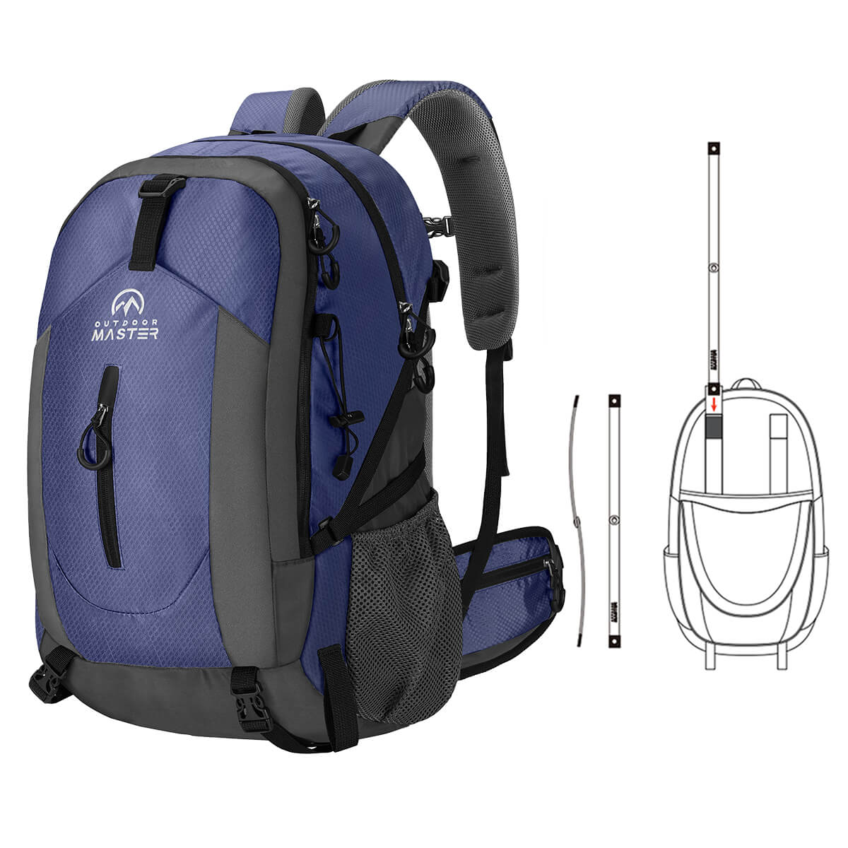 Borsa da Hiking con Copertura Waterproof 50L